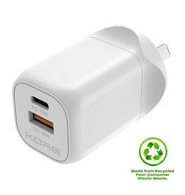Kore Kore Wall Charger 35W GaN Dual USB-A & USB-C Port - White