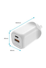 Kore Kore Wall Charger 35W GaN Dual USB-A & USB-C Port - White