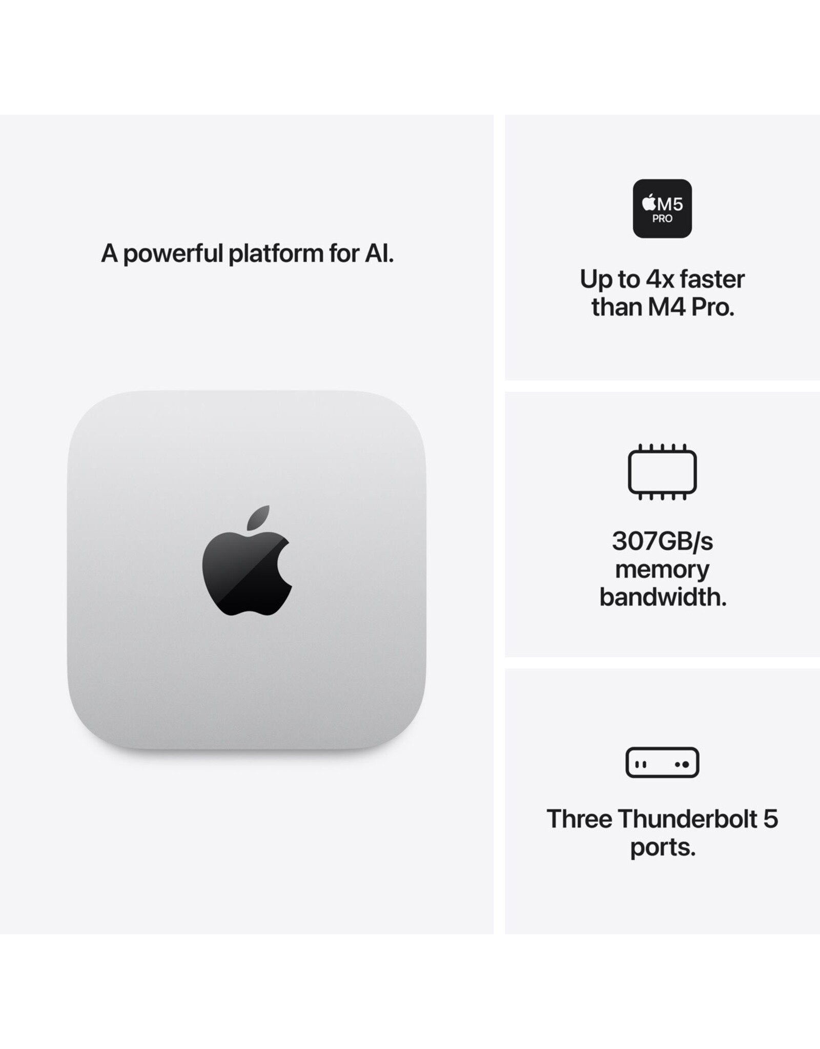 Apple Apple Mac Mini M5 Pro chip 15-core CPU/16-core GPU/24GB Unified Memory/512GB SSD Storage