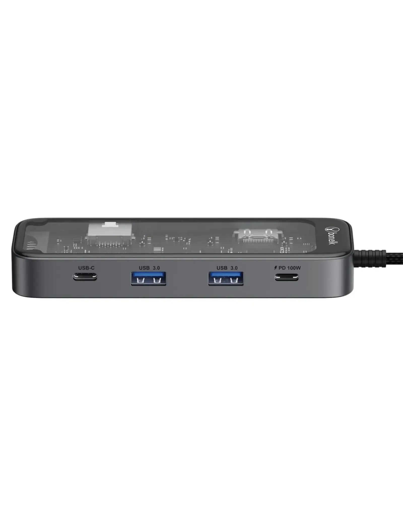 Bon.elk Bon.elk Vision Long-Life USB-C To 8-In-1 Multiport Hub - Clear