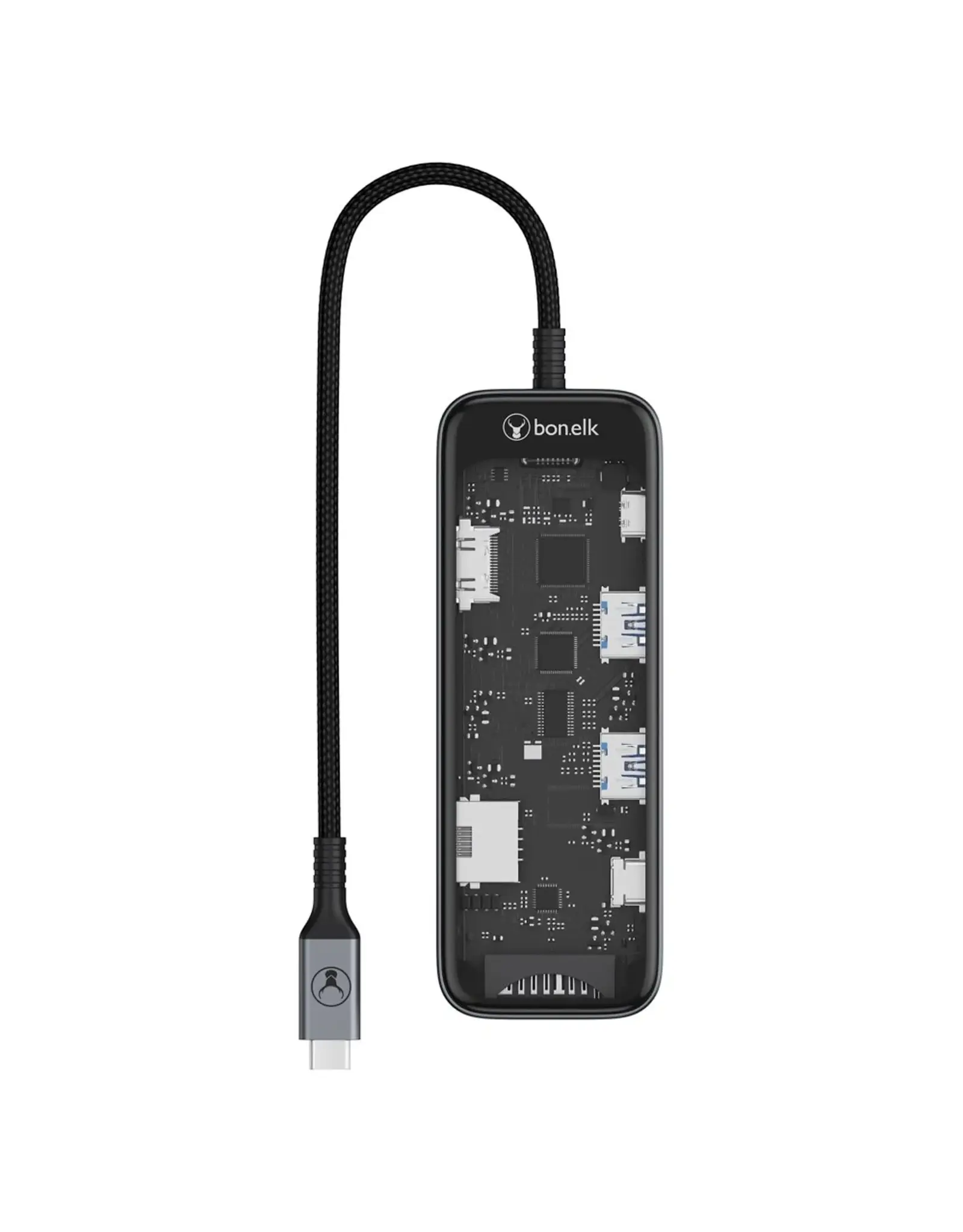 Bon.elk Bon.elk Vision Long-Life USB-C To 8-In-1 Multiport Hub - Clear