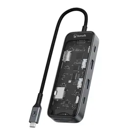 Bon.elk Bon.elk Vision Long-Life USB-C To 8-In-1 Multiport Hub - Clear