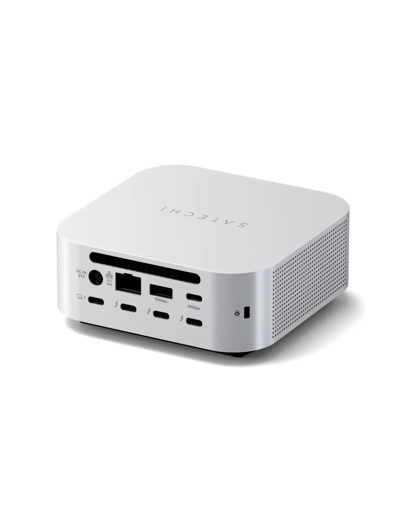 Satechi Satechi Thunderbolt 5 CubeDock with SSD NVME M.2 Enclosure/3xThunderbolt 5 Ports (80Gbps)/Thunderbolt 5 140W Host Charging/2 x USB-C 3.2 Gen 2 Ports (Up to 10Gbps)/2 x USB-A 3.2 Gen 2 Ports (10Gbps)/2.5 Gigabit Ethernet/SD & microSD Card Reader - Silv