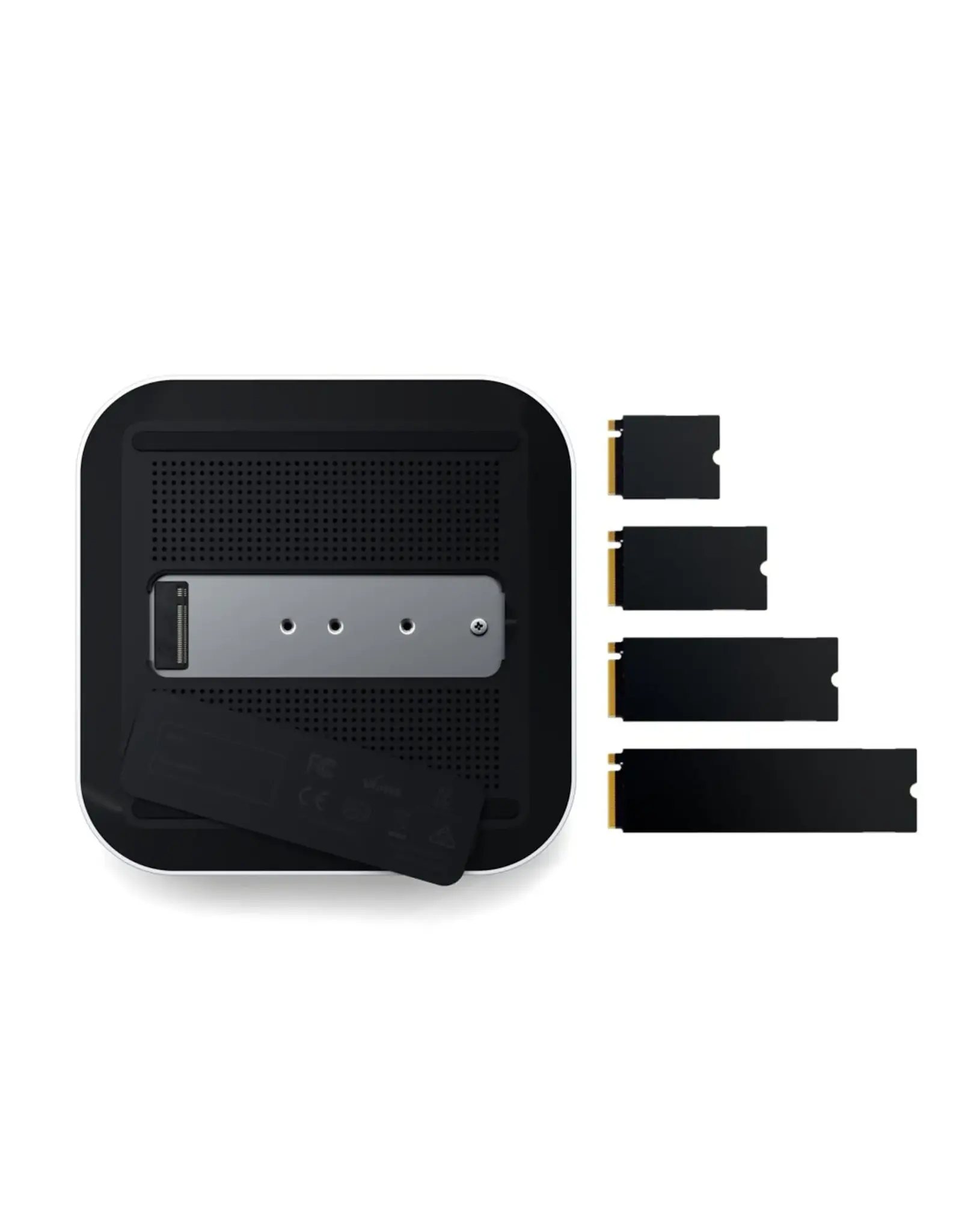 Satechi Satechi Thunderbolt 5 CubeDock with SSD NVME M.2 Enclosure/3xThunderbolt 5 Ports (80Gbps)/Thunderbolt 5 140W Host Charging/2 x USB-C 3.2 Gen 2 Ports (Up to 10Gbps)/2 x USB-A 3.2 Gen 2 Ports (10Gbps)/2.5 Gigabit Ethernet/SD & microSD Card Reader - Silv