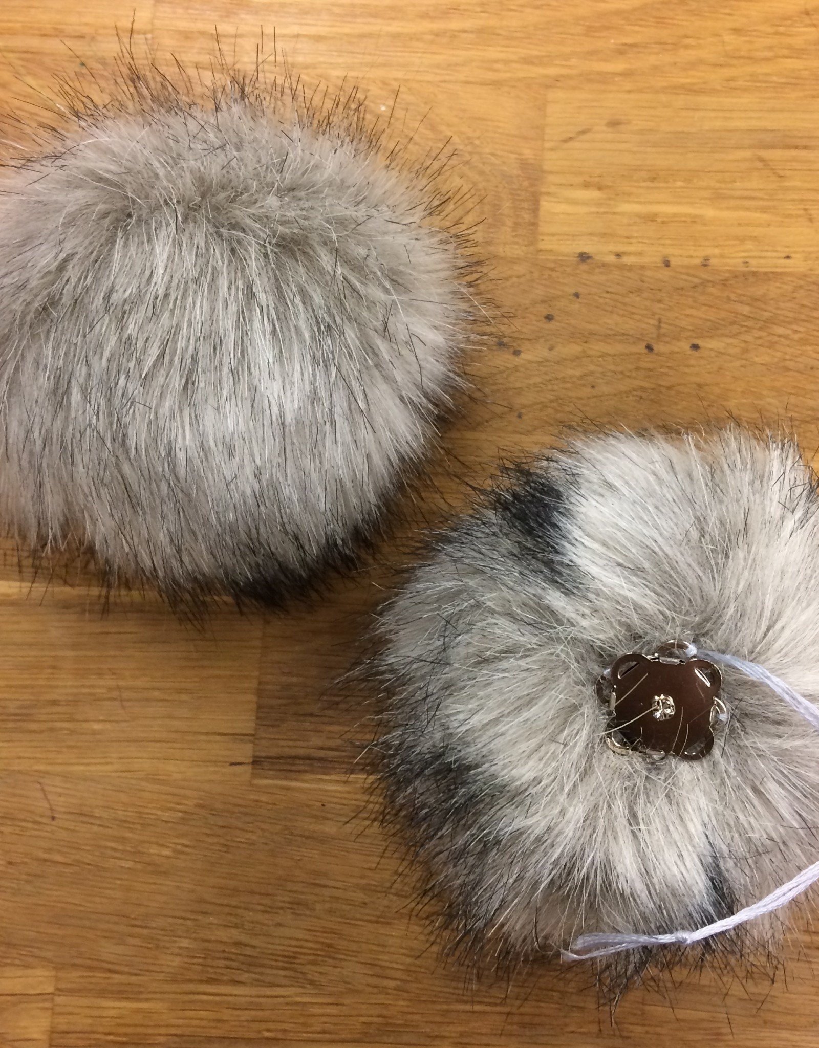 Hand Made Gray Faux Fur Pompom With Louis Vuitton Charms/pom