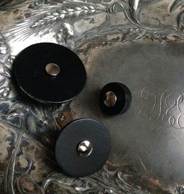 Jul Designs Jul Black Leather Pedestal Button 1.5"