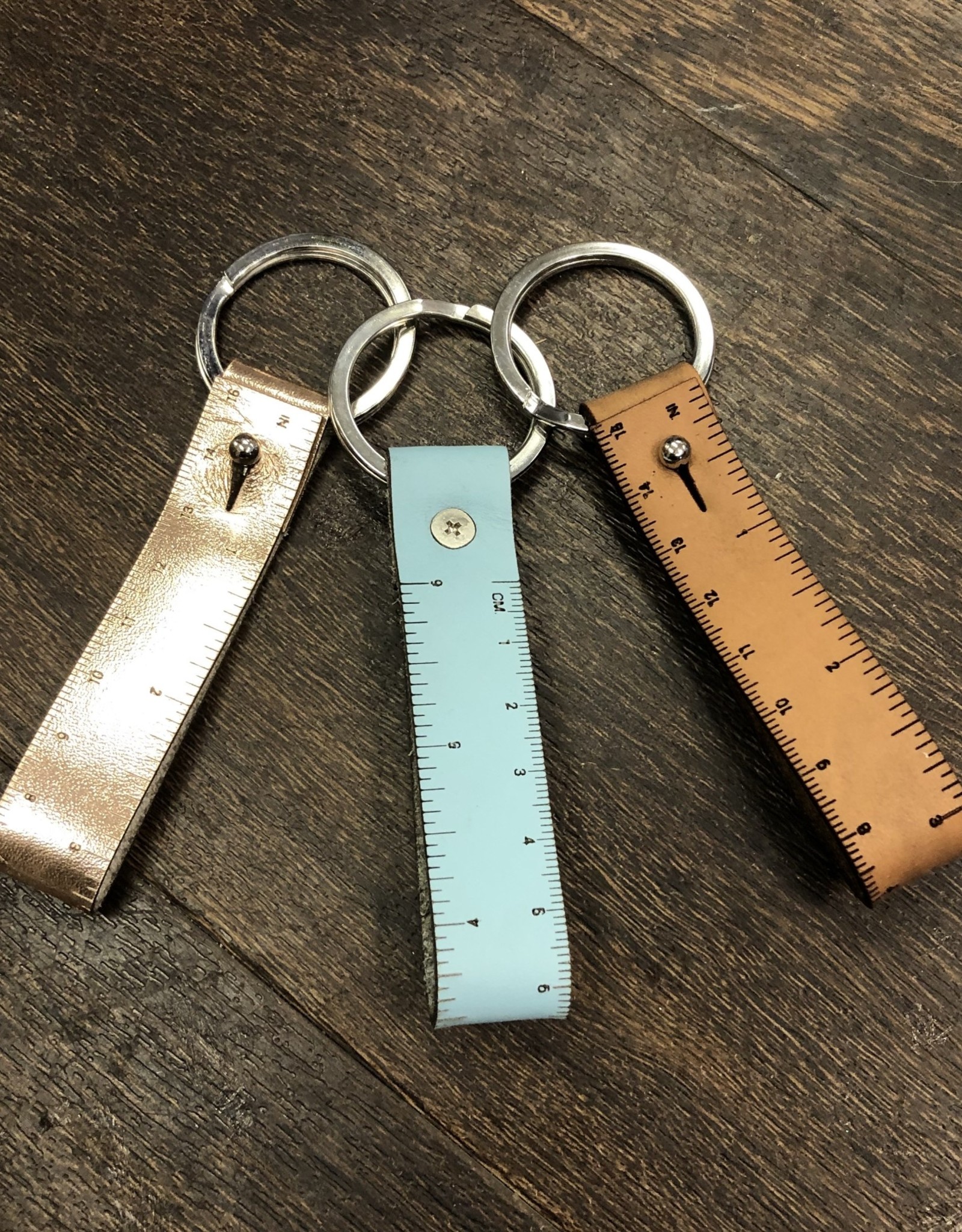 I LOVE HANDLES FOB Ruler Leather Keyring