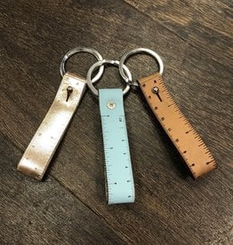 I LOVE HANDLES FOB Ruler Leather Keyring