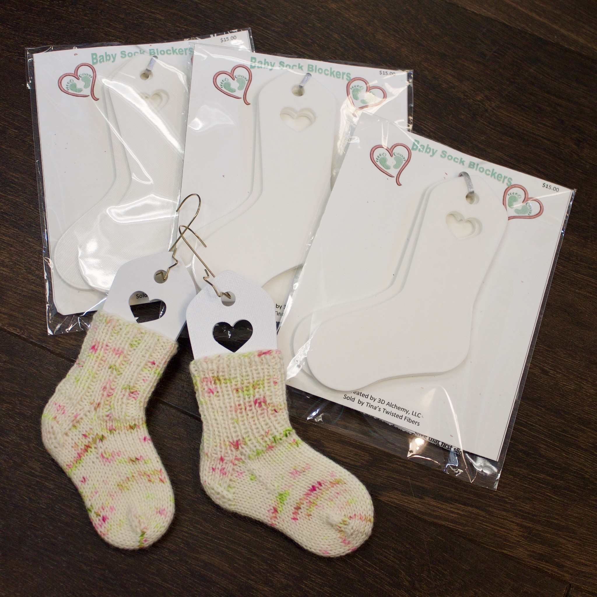 Baby Sock Blocker/Keepsake Set by Tina's Twisted Fibers Yarn It