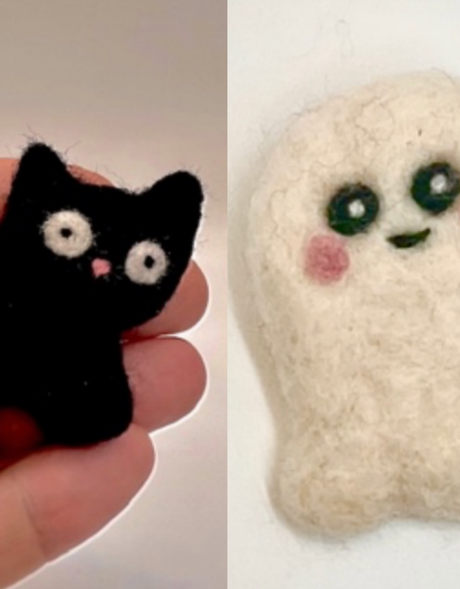 Tracy Kadonaga Needle Felting: Cat and Ghost Pins - Monday, October 12, 3:30-5:30pm
