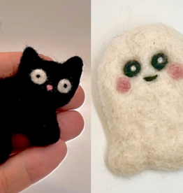 Tracy Kadonaga Needle Felting: Cat and Ghost Pins - Monday, October 12, 3:30-5:30pm