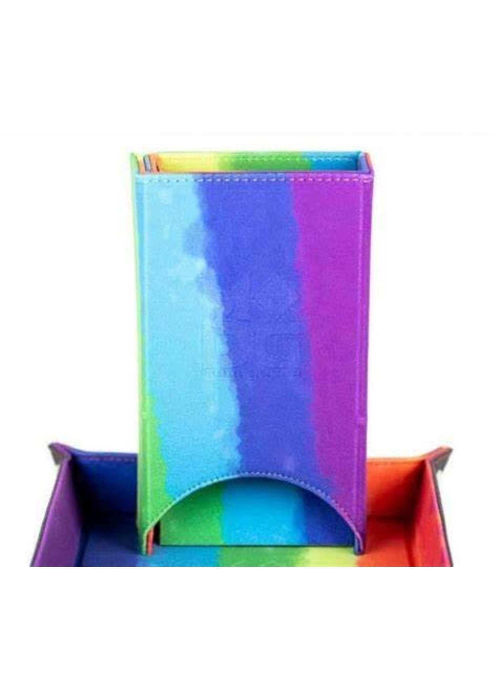Metallic Dice Games Dice Tower Fold-Up Velvet Rainbow