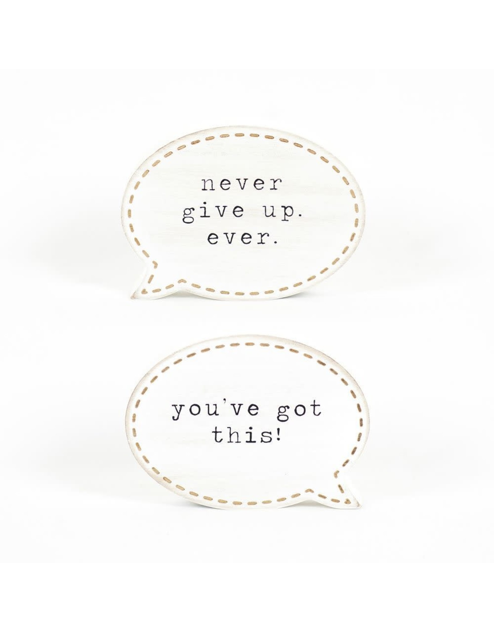 Home 11421 6X4.25X1 DOUBLE SIDED WOOD CUTOUT (GOT THIS/NEVER GIVE UP)