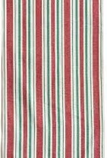 72" L x 14" W Woven Cotton Table Runner w/Stripes, Red, White & Green