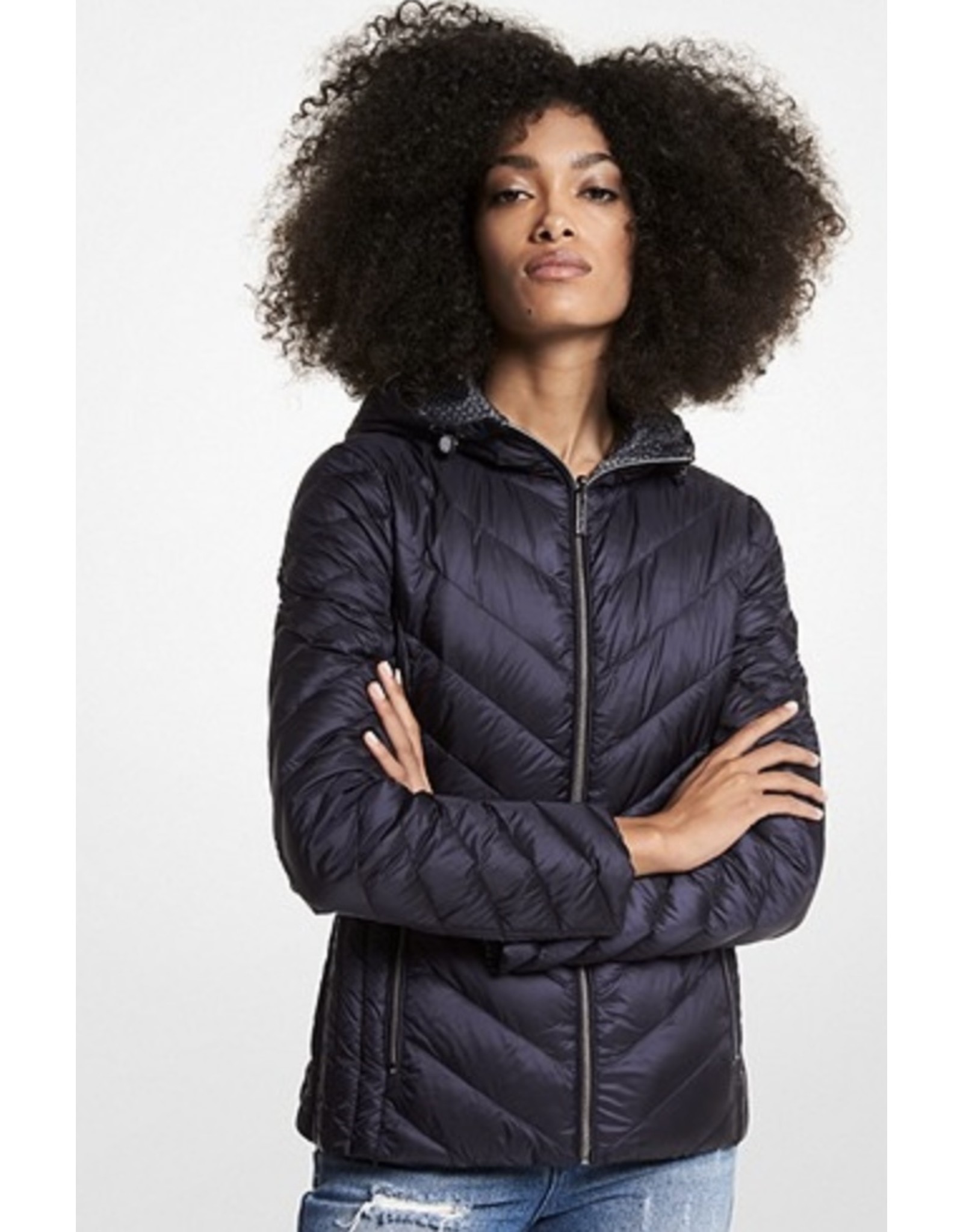MICHAEL Michael Kors  Hooded  Quilted Ciré Down Jacket  Jackets Down  jacket Jackets for women