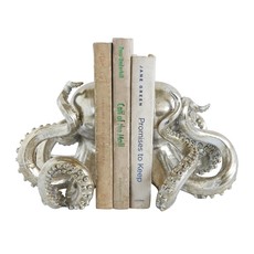 Silver Resin Octopus Bookends Set of 2