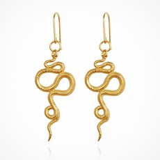 Temple Of The Sun Snake Earrings Gold Vermeil