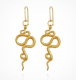 Temple Of The Sun Snake Earrings Gold Vermeil