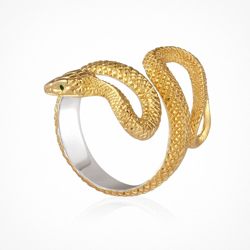 Temple Of The Sun Serpent Ring Gold Vermeil