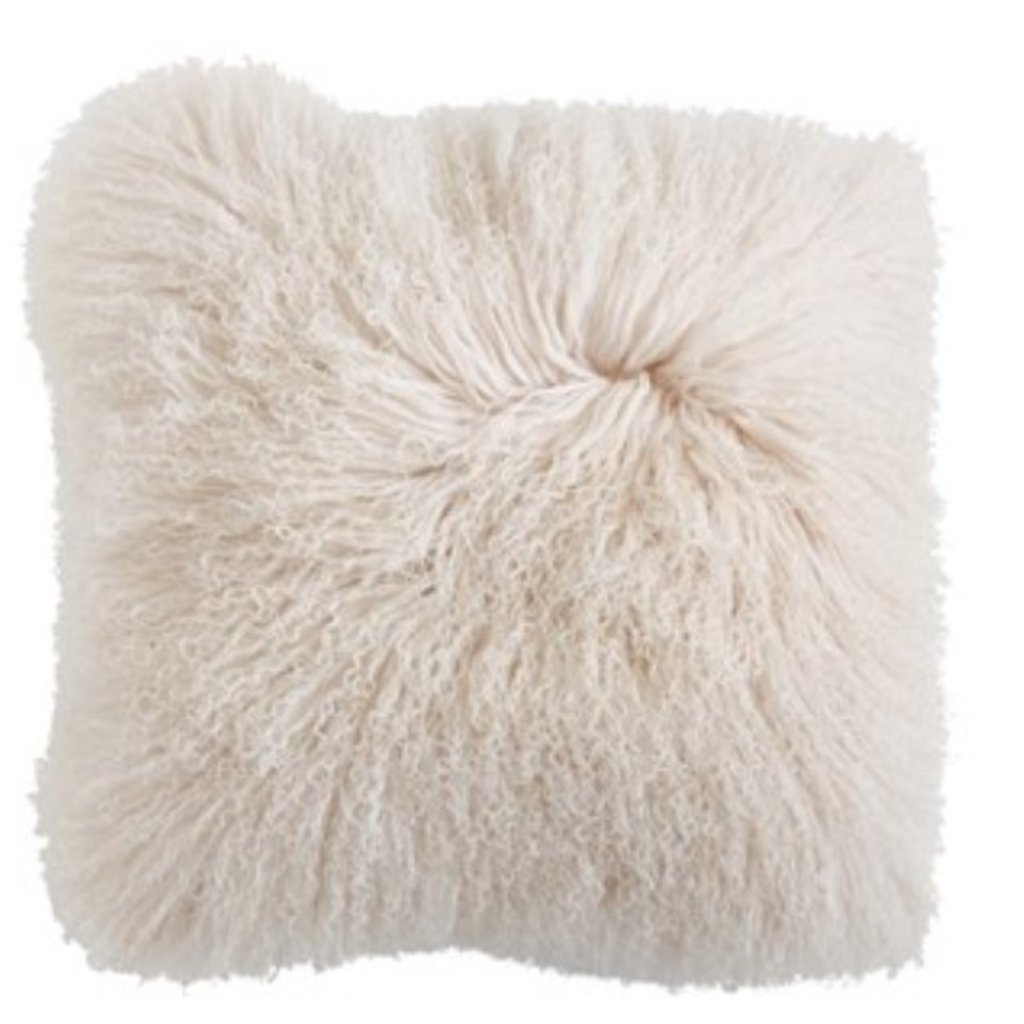 Square Mongolian Lamb Fur Pillow