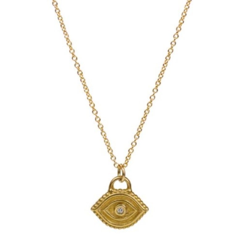 Lulu Seva Necklace Yellow Bronze w Diamond