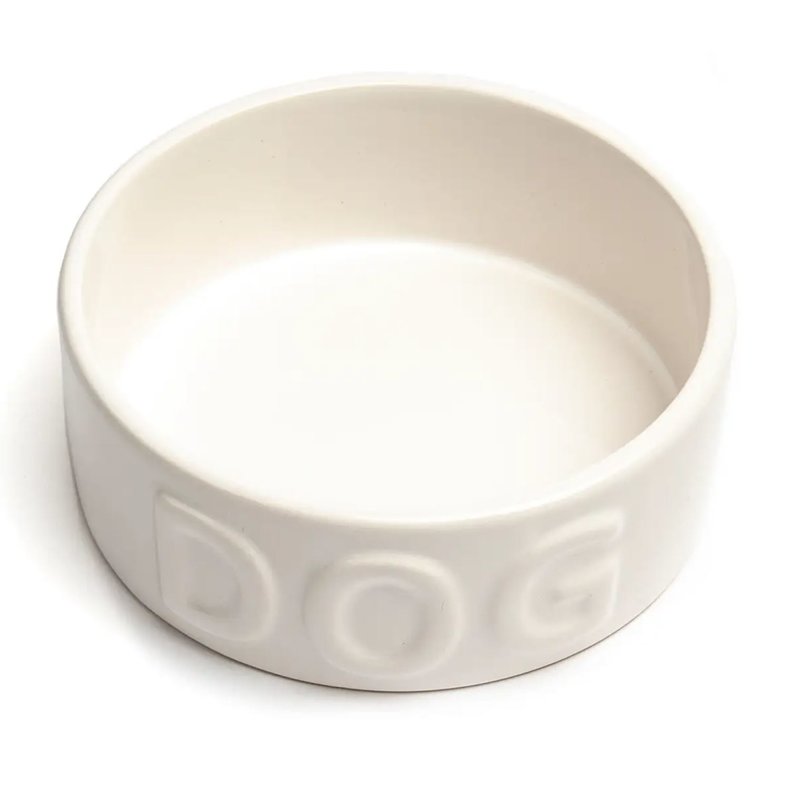 Classic Dog White Pet Bowl Medium