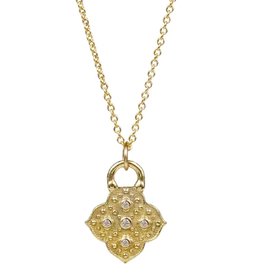 Lulu Muse Yellow Bronze 5 Diamond Necklace