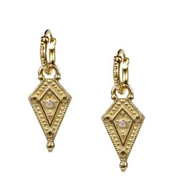 Lulu Venus Yellow Bronze w White Diamond Earrings