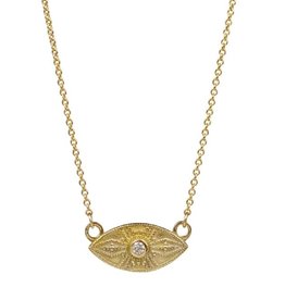 Lulu Ajna Yellow Bronze w White Diamond Necklace