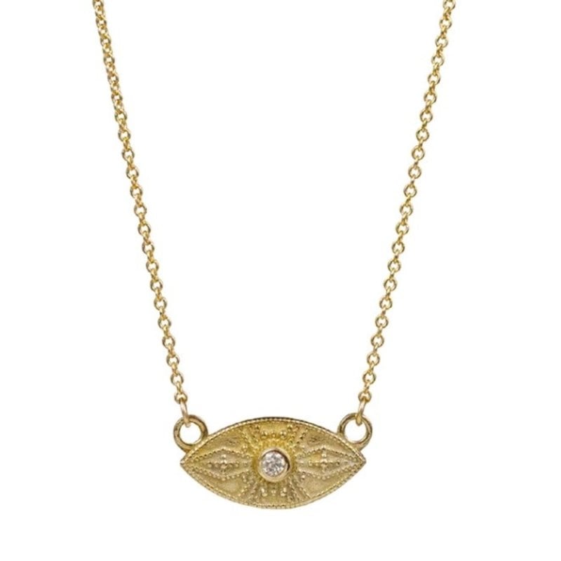 Lulu Ajna Yellow Bronze w White Diamond Necklace