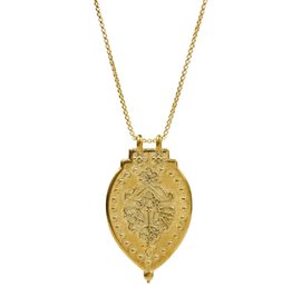 Lulu Laxmi Yellow Bronze Shield Necklace