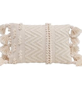 Woven Cotton Textured Lumbar Pillow