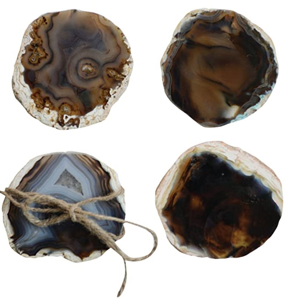 Set of 4 Round Agate Coasters