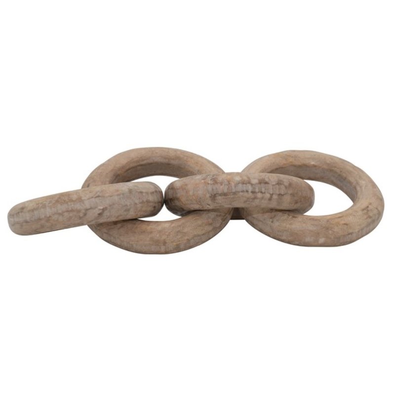 20"L Mango Wood Carved Chain,