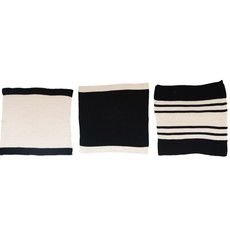 Cotton Knit Dish Cloths, Black & Cream Color, Set of 3 in Cotton Bag