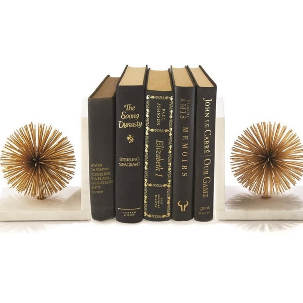 Two's Company Set of 2 Gold Starburst Bookends