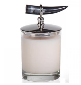 Cote d Ivoire Scented Candle w/Horn Lid-Bergamot Linen