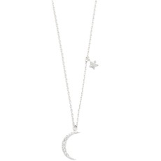 Tai Simple Crescent Moon w Star Necklace