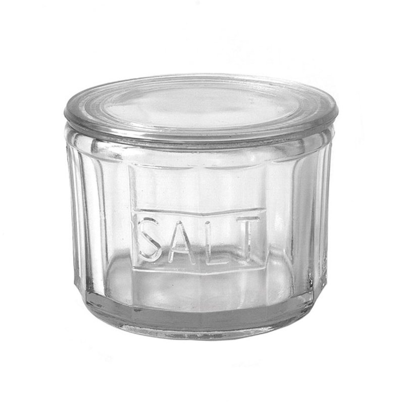 Round Pressed Glass Salt Cellar