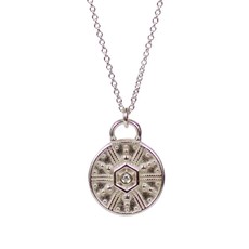 Lulu Raja Small Sterling Silver Necklace w Diamond