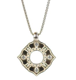 Lulu Anahata Sterling Silver Necklace w 4 Diamonds
