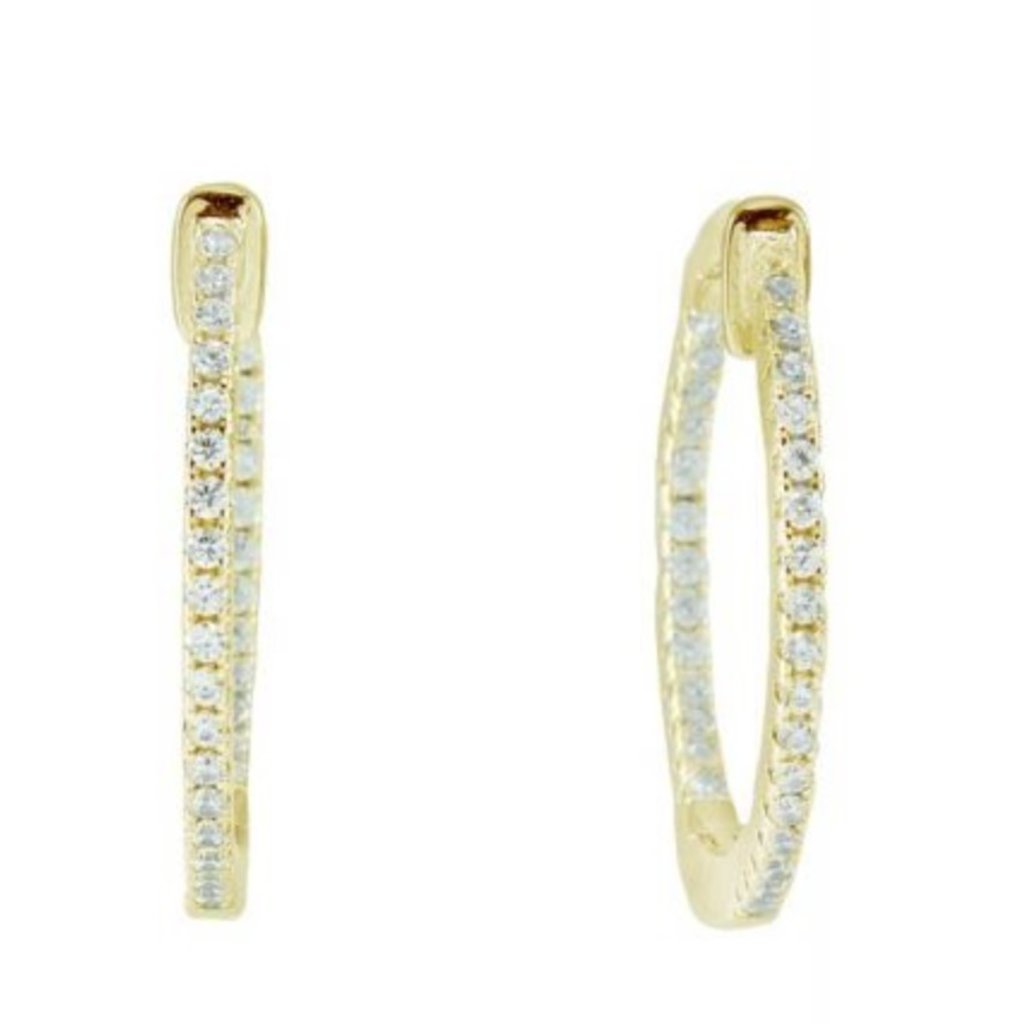Marcia Moran Gold plated Sterling silver CZ filled hoops