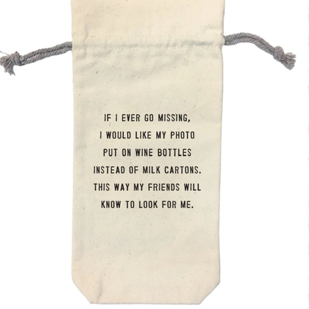 Sugarboo If I Ever Go Missing Wine Bag