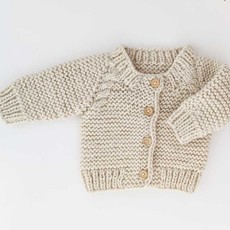 Huggalugs Latte Garter Stitch Cardigan Sweater