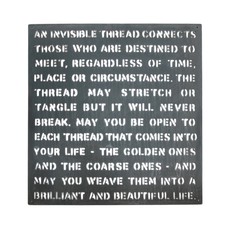 Sugarboo An Invisible Thread Metal Sign - 21" x 22.5"