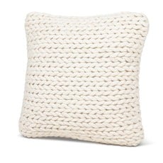 Anaya Handwoven Braided White Pillow