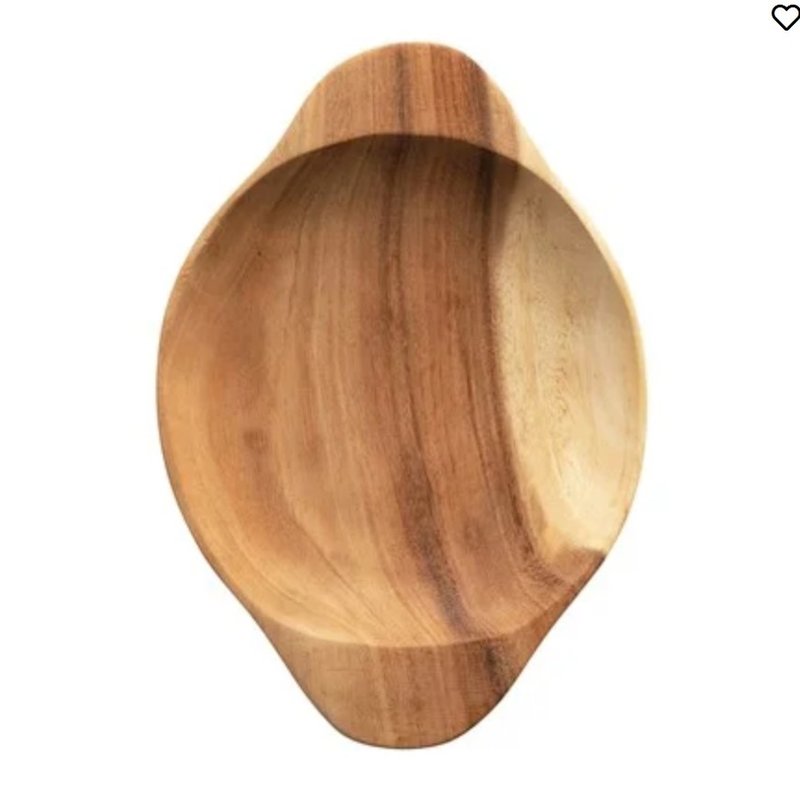 Acacia Wood Bowl with Handles