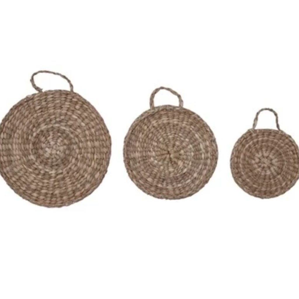 Hand-Woven Bankuan Trivets with Handles S/3