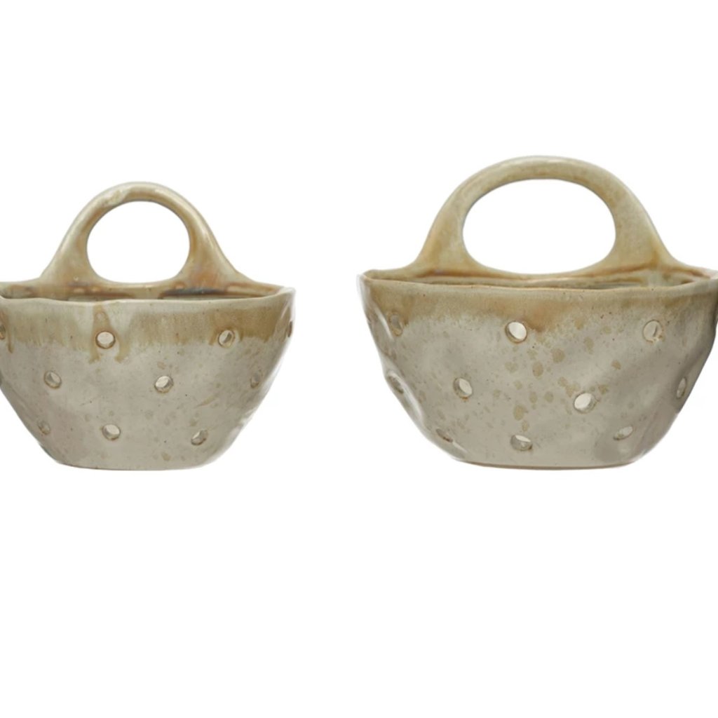 Stoneware Colanders with Handles