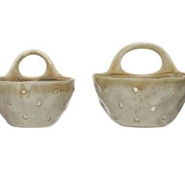 Stoneware Colanders with Handles